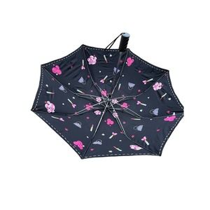 Mary Kay Umbrella Make Up Lipstick Flowers Black Pink 36” Pop Out Hard To Find